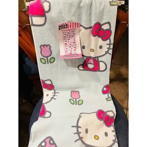 Hello kitty tulip and mushroom beach towel  LARGE  36 BY 70